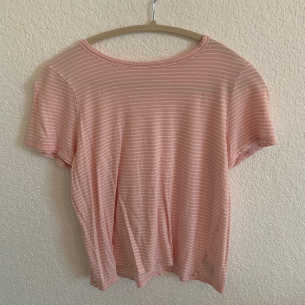 american eagle pink striped top